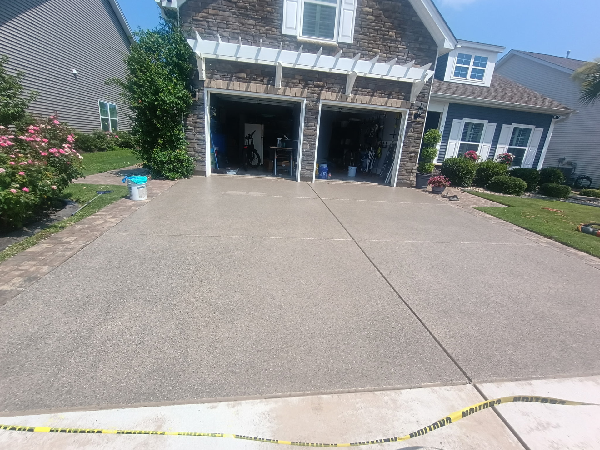 Finished driveway floor coating